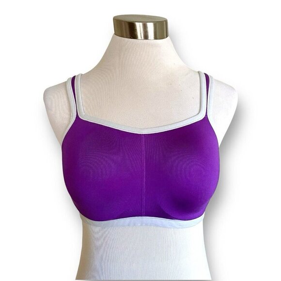 Natori 32C Yogi Underwire Sports Bra Purple 731050 Moisture Wicking High Impact - Picture 2 of 8